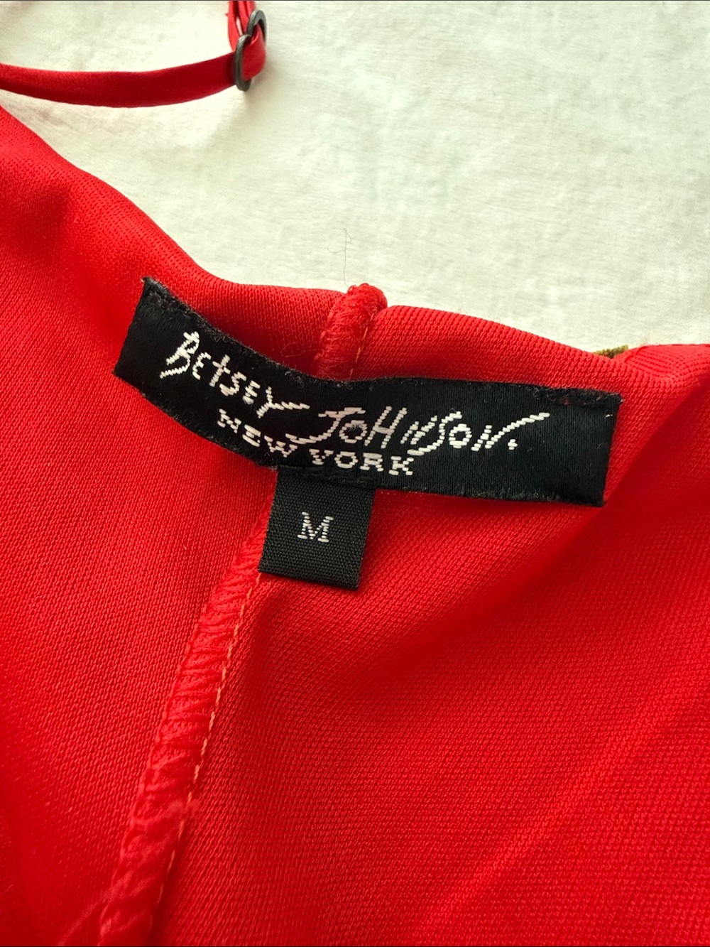 Betsey Johnson Red Floral Velvet-Trim Midi Slip Dress - Picture 3 of 5